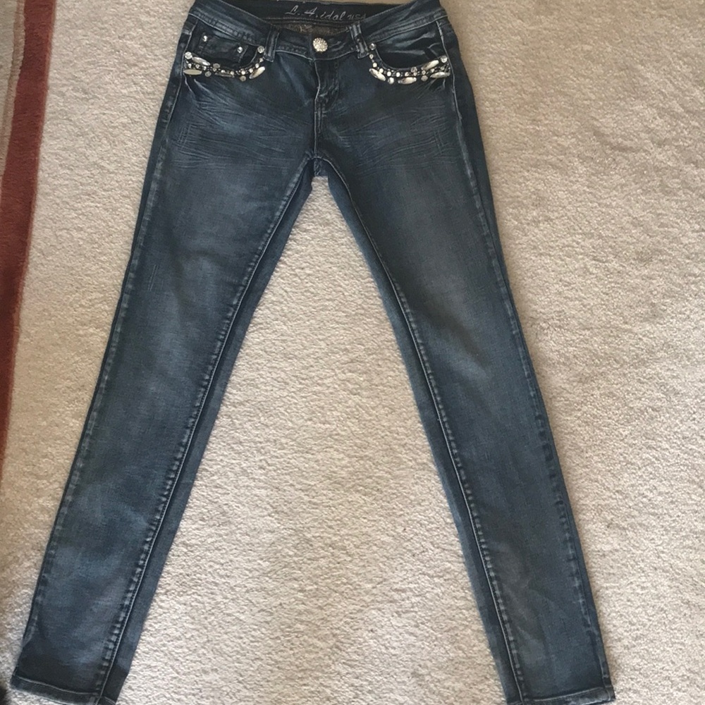 Beautiful bedazzled blue jeans